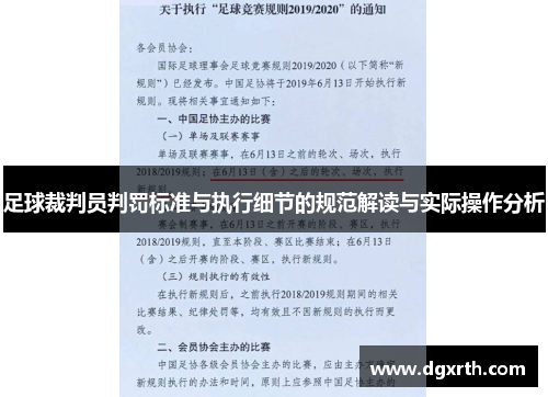 足球裁判员判罚标准与执行细节的规范解读与实际操作分析
