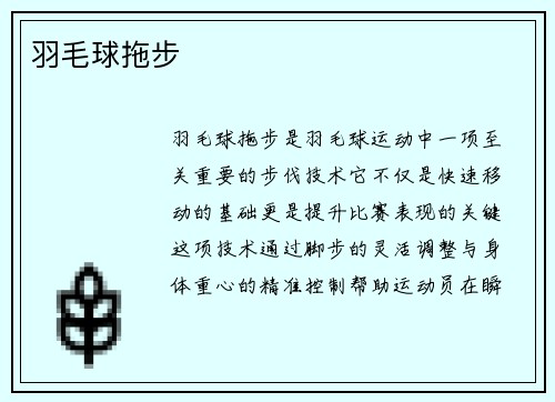 羽毛球拖步